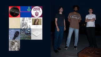 Left: Selection of album and EP artwork chosen by Purelink for this feature. Right: Press of Purelink standing side by side outside at night