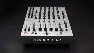 Photo of the Xone:92 mixer on a black background
